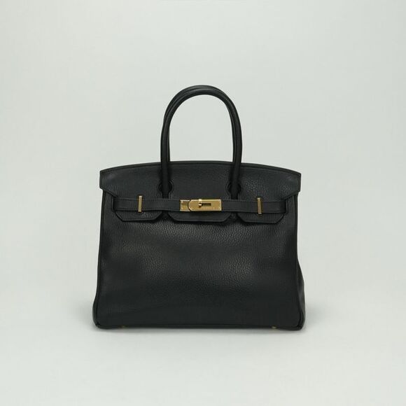 Hermes Handbags - Hermes Birkin 30 Birkin 30 Bag Tote Bag Ardennes Noir Black Noir Black Gold